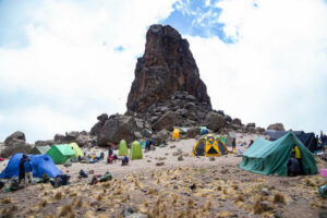Camping near the lava tower on Kilimanjaro's Northern Route
